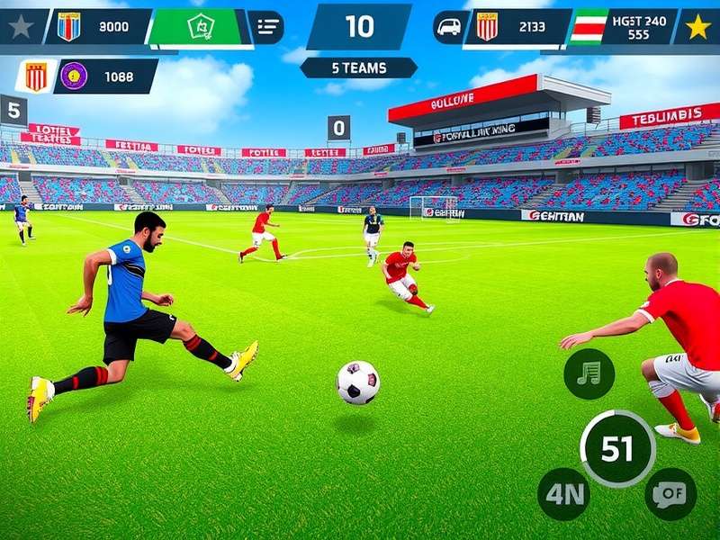 Goa Football King Pro gameplay screenshot showing realistic football action